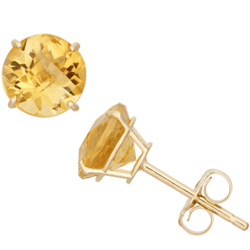 Gioelli 10k Yellow Gold 1 3-4ct TGW 6-mm Round Birthstone Stud Earrings